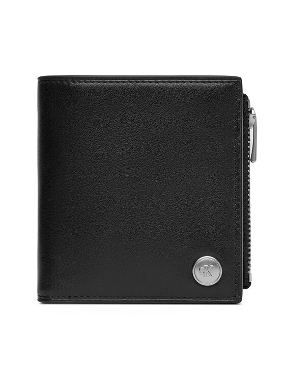 Calvin Klein Голям мъжки портфейл Jeans Hardware Compact Zip Walle LV04G1078G Черен за Мъже цена