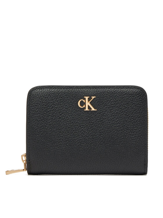 Calvin Klein Голям мъжки портфейл Minimal Monogrm Lthr Med Flap Zi LV04F1064G Черен за Жени цена