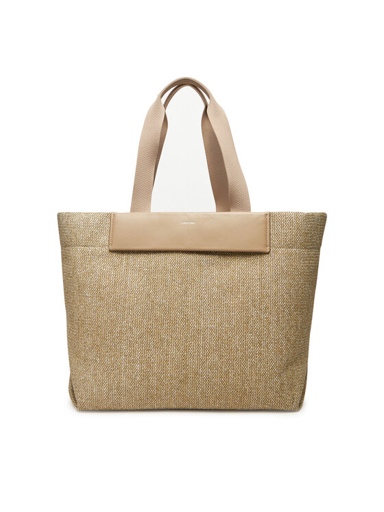 Calvin Klein Дамска чанта Ck Raffia Large Shopper K60K613025 Бежов за Жени цена