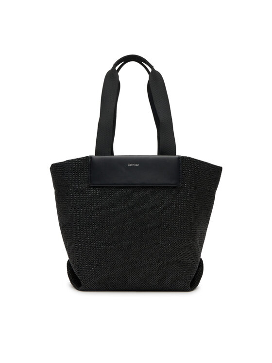 Calvin Klein Дамска чанта Ck Raffia Medium Shopper K60K613174 Черен за Жени цена
