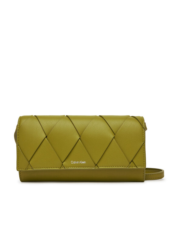 Calvin Klein Дамска чанта Ck Woven Convertible Wallet Bag K60K612970 Зелен за Жени цена