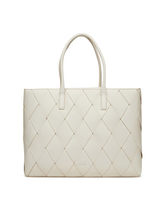 Calvin Klein Дамска чанта Ck Woven Medium Shopper K60K612994 Бял за Жени цена