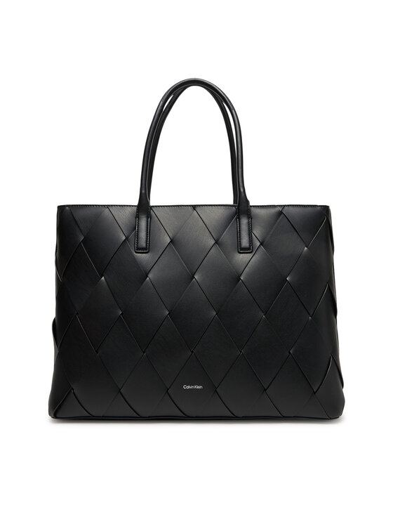 Calvin Klein Дамска чанта Ck Woven Medium Shopper K60K612994 Черен за Жени цена