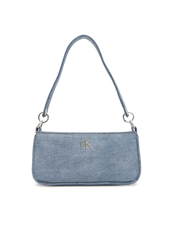 Calvin Klein Дамска чанта Denim Shoulder Pouch W/Strap LV04F3217G Син за Жени цена