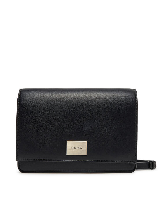 Calvin Klein Дамска чанта Hardware Flap Crossbody K60K612967 Черен за Жени цена