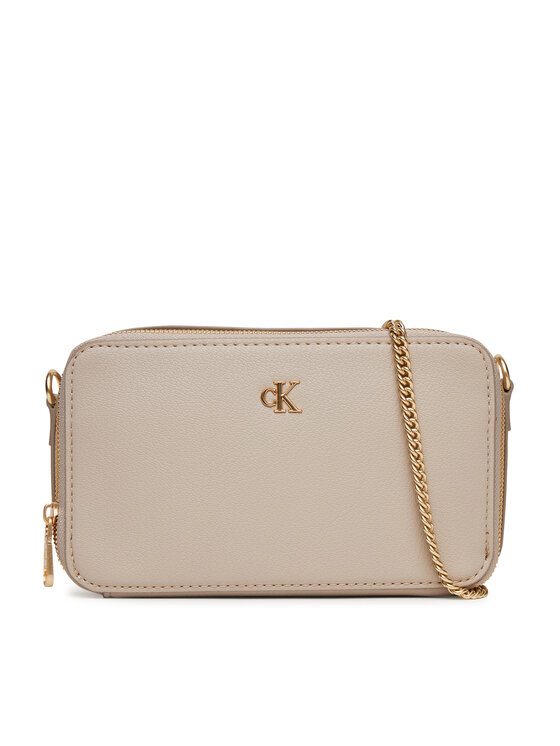 Calvin Klein Дамска чанта Minimal Mono Camera Bag LV04K1086G Бежов за Жени цена
