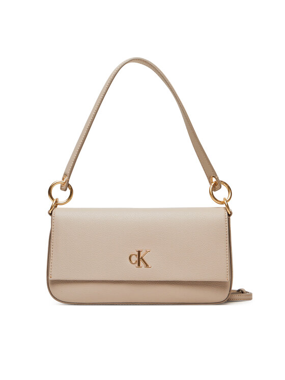 Calvin Klein Дамска чанта Minimal Monogram Shoulder Pouch LV04K3161G Екрю за Жени цена