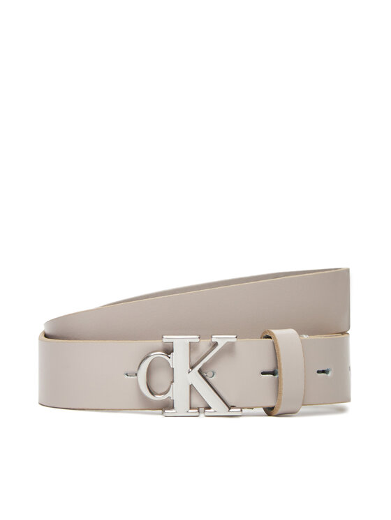 Calvin Klein Дамски колан Monogram Plaque Buckle 25Mm LV04K7017G Бял за Жени цена
