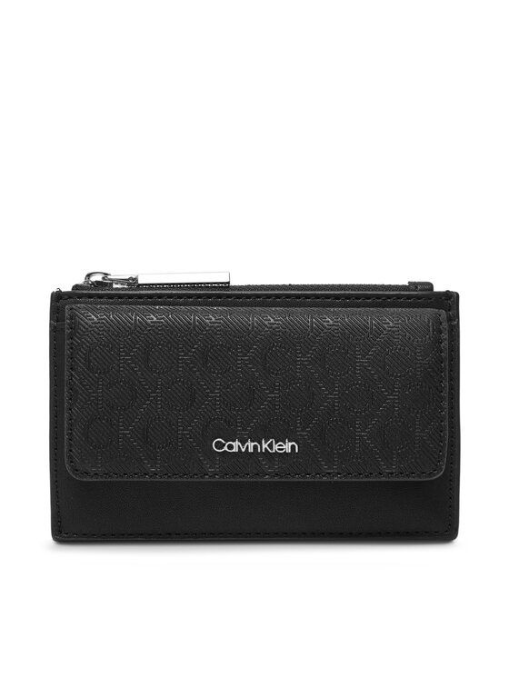 Calvin Klein Калъф за кредитни карти Ck Must Aop Cc Holder W Zip LV04F1036G Черен за Жени цена