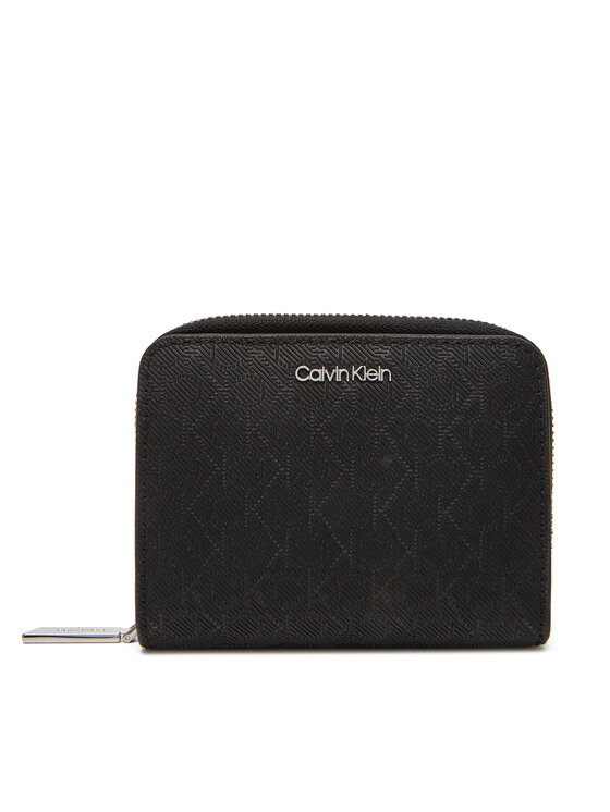 Calvin Klein Малък дамски портфейл Ck Must Aop Md Zip Around W Flap LV04F1037G Черен за Жени цена