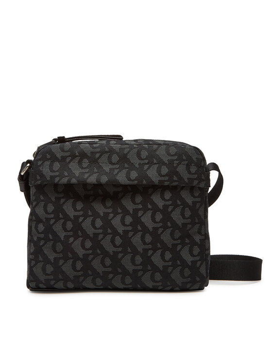 Calvin Klein Мъжка чантичка Slouched Monogram Mini Zip Fligh LV04G3175G Черен за Мъже цена