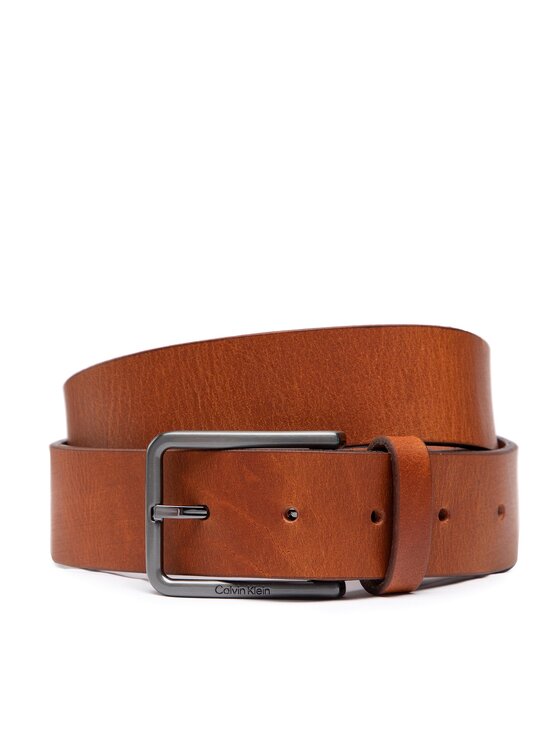 Calvin Klein Мъжки колан Warmth Oiled Grain 35Mm K50K509654 Кафяв за Мъже цена