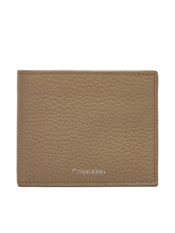 Calvin Klein Мъжки портфейл Ck Leather Billfold W Zip Coin LV04D1028G Бежов за Мъже цена