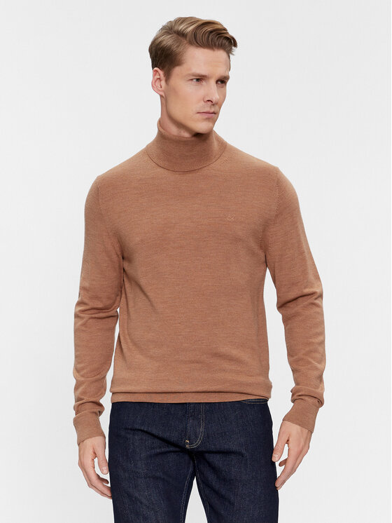 Calvin Klein Поло Superior K10K110420 Кафяв Slim Fit за Мъже цена