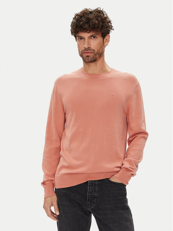 Calvin Klein Пуловер LV040BM343 Коралов Regular Fit за Мъже цена