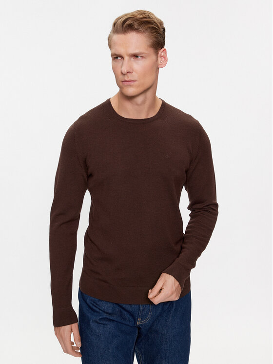 Calvin Klein Пуловер Superior K10K109474 Кафяв Regular Fit за Мъже цена