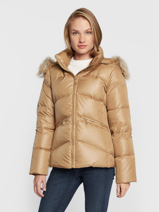 Calvin Klein Пухено яке Essentail K20K204952 Бежов Regular Fit за Жени цена