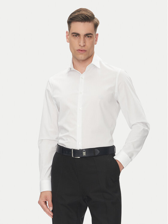 Calvin Klein Риза Essential LV019EU000 Бял Slim Fit за Мъже цена