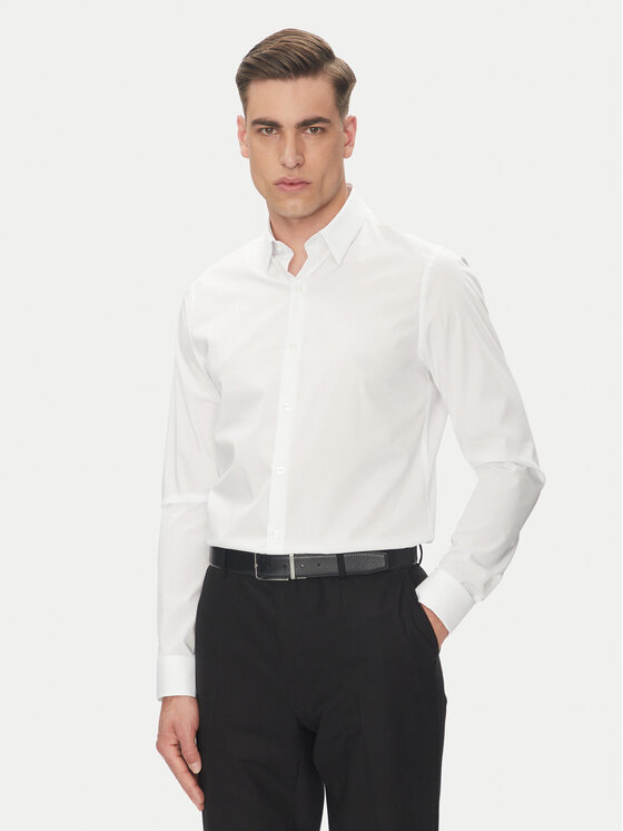 Calvin Klein Риза Essential LV019EU030 Бял Slim Fit за Мъже цена