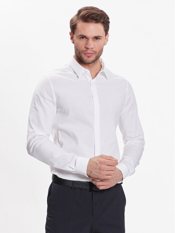 Calvin Klein Риза Hidden K10K109891 Бял Extra Slim Fit за Мъже цена