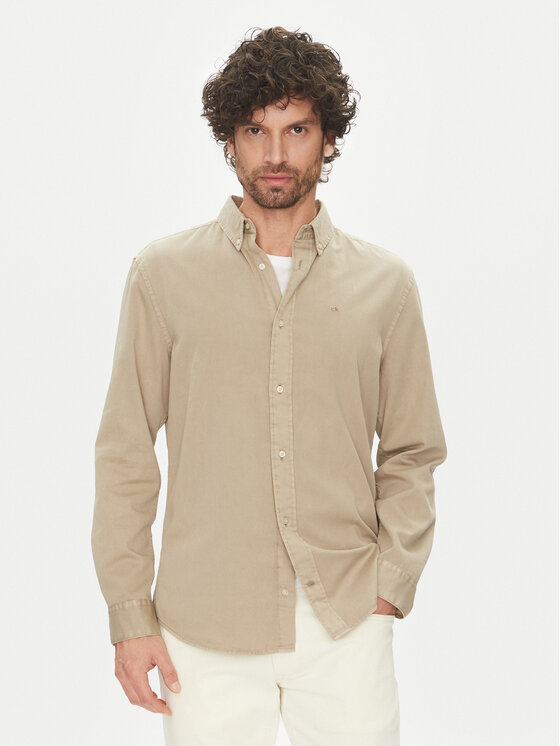 Calvin Klein Риза K10K114200 Бежов Comfort Fit за Мъже цена