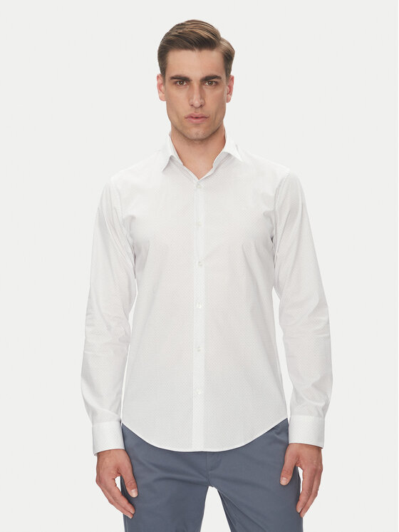 Calvin Klein Риза LV019EU005 Бял Slim Fit за Мъже цена