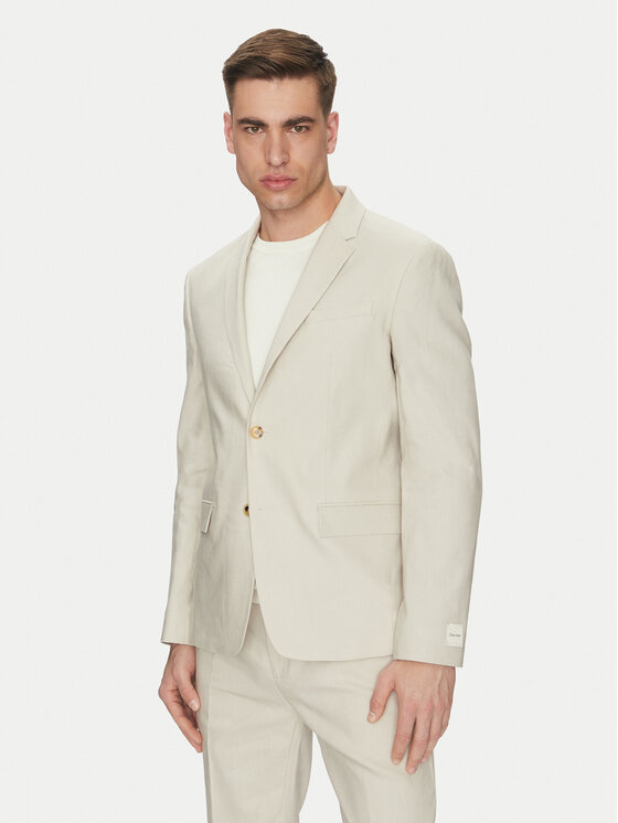 Calvin Klein Сако K10K114388 Бежов Slim Fit за Мъже цена