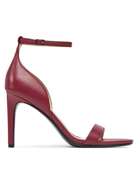 Calvin Klein Сандали Heel Sandal 90 - Lth HW0HW02337 Бордо за Жени цена