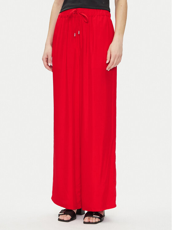 Calvin Klein Текстилни панталони LV044B932G Червен Wide Leg за Жени цена
