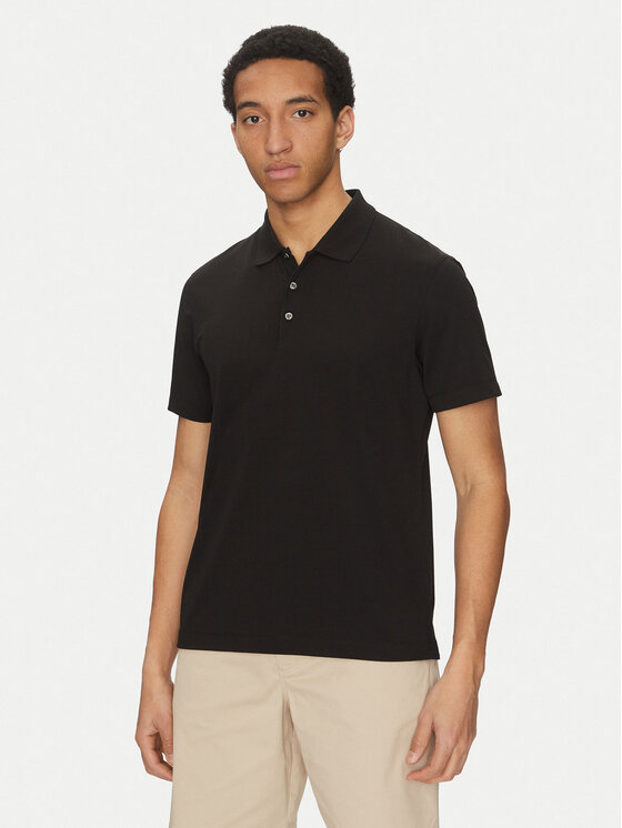 Calvin Klein Тениска с яка и копчета LV04LB220G Черен Regular Fit за Мъже цена