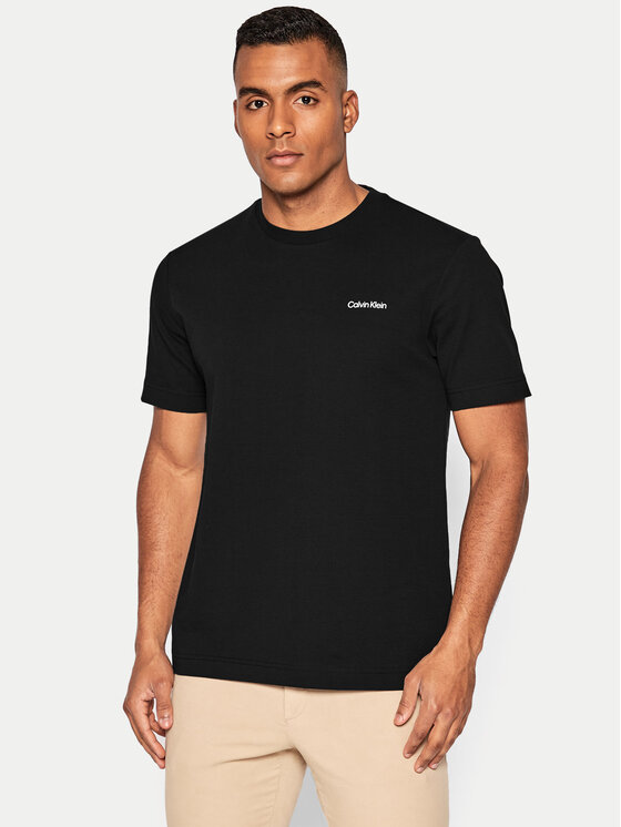Calvin Klein Тишърт Micro Logo Interlock K10K109894 Черен Regular Fit за Мъже цена
