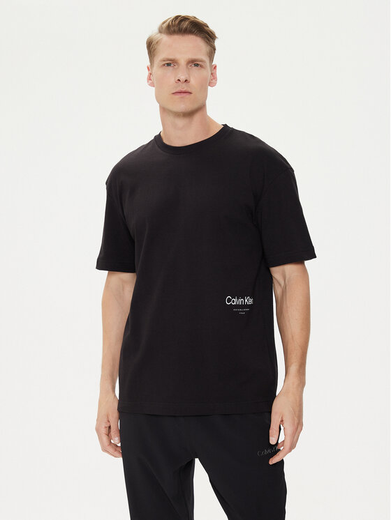 Calvin Klein Тишърт Off Placement K10K113102 Черен Regular Fit за Мъже цена