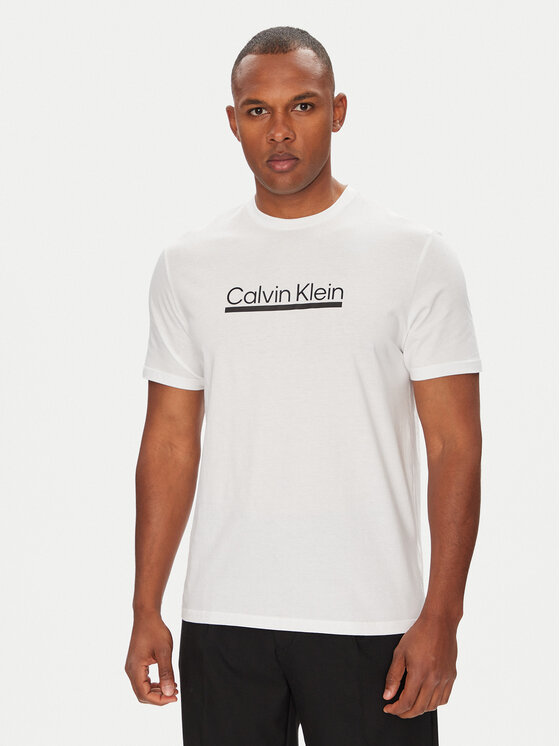 Calvin Klein Тишърт Outline Tape Graphic LV04RC852G Бял Regular Fit за Мъже цена