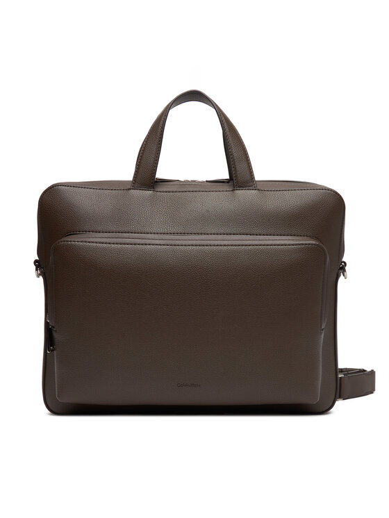 Calvin Klein Чанта за лаптоп Micro Pebble Slim Briefcase 36 LV04D3012G Кафяв за Мъже цена
