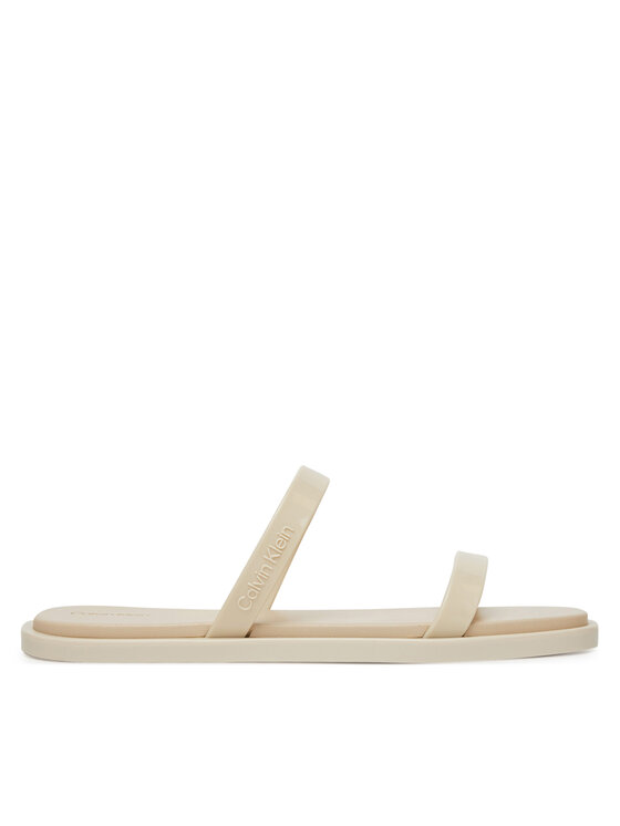 Calvin Klein Чехли Double Bar Slide - Jelly HW0HW02417 Екрю за Жени цена