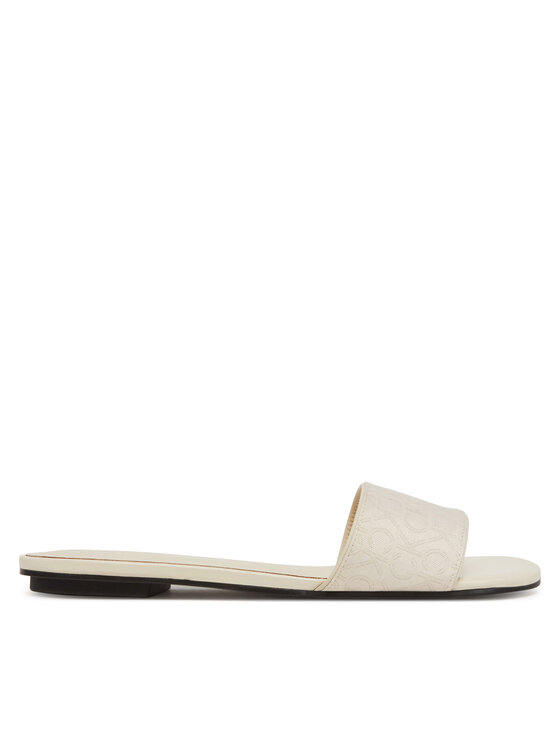 Calvin Klein Чехли Flat Slide Jacq HW0HW02388 Екрю за Жени цена
