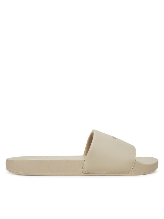 Calvin Klein Чехли Pool Slide W/ Ck Square HM0HM01754 Екрю за Мъже цена