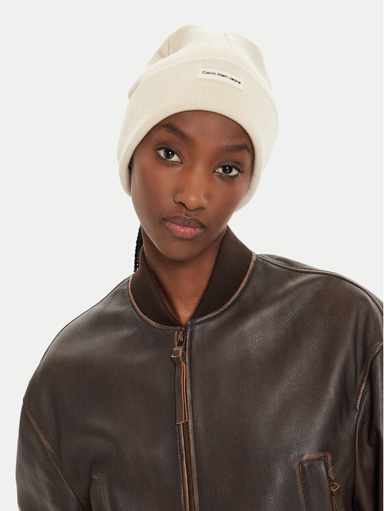 Calvin Klein Шапка Inst Patch Beanie K60K612322 Бежов за Жени цена