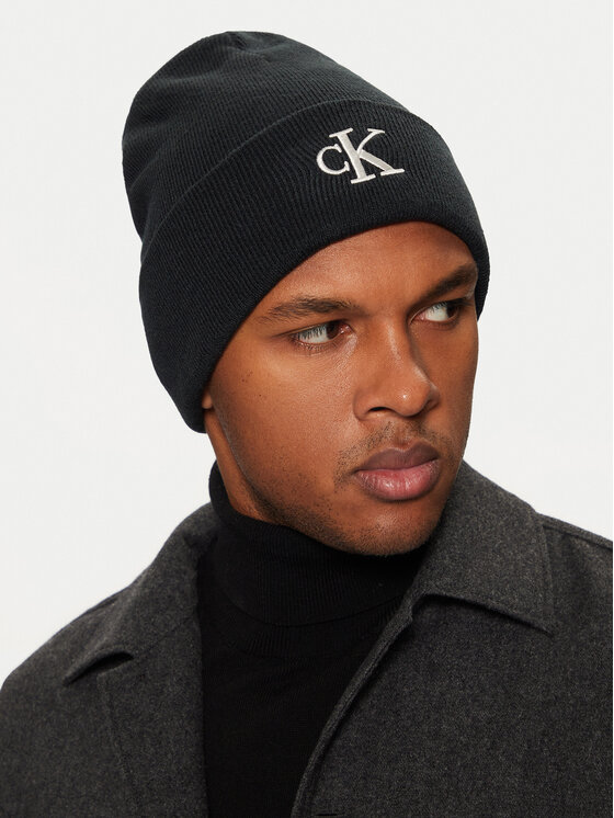 Calvin Klein Шапка Monogram Embro Beanie K50K512145 Сив за Мъже цена