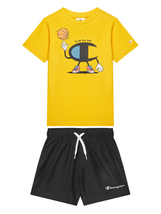 Champion Комплект тишърт и панталонки 307062 Жълт Regular Fit за Момчета цена