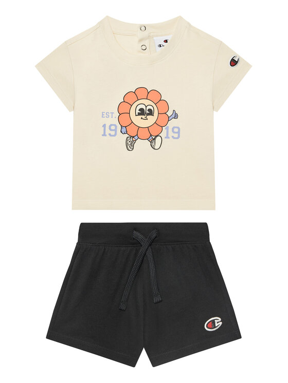 Champion Комплект тишърт и панталонки 405117 Бежов Regular Fit за Момичета цена