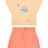Champion Комплект тишърт и панталонки 405127 Оранжев Regular Fit за Момичета цена