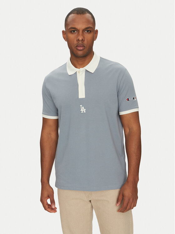 Champion Тениска с яка и копчета 221044 Син Regular Fit за Мъже цена
