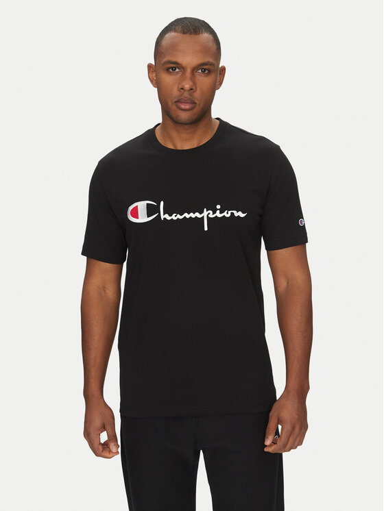 Champion Тишърт 221621 Черен Standard Fit за Мъже цена