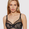 Chantelle Сутиен с банели True Lace C11M10 Черен цвят на ниска цена