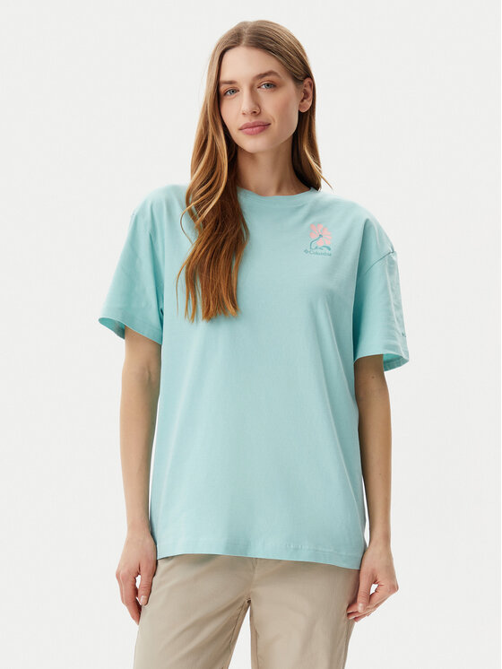 Columbia Тишърт Rolling Bend™ Graphic 2120031 Син Oversize за Жени цена