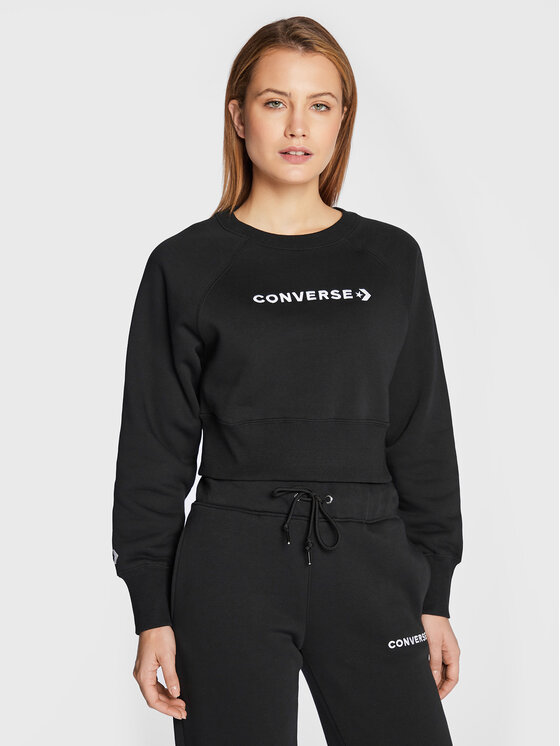 Converse Суитшърт Wordmark 10023716-A01 Черен Regular Fit за Жени цена