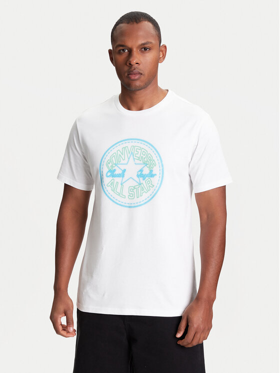 Converse Тишърт Neon Sign All Star Patch 10027722-A02 Бял Regular Fit за Мъже цена