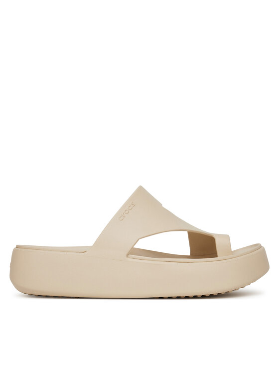Crocs Джапанки Getaway Platform Toe Loop 210834 Бежов за Жени цена