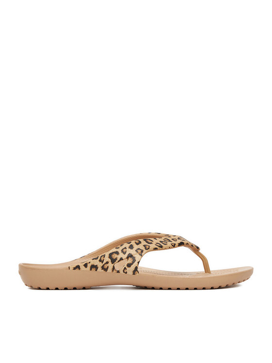 Crocs Джапанки KADEE II LEOPARD FLIP W 206398-98R Бежов за Жени цена